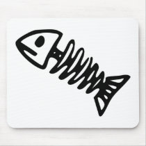 Dead Fish Skeleton Skull Bones Fossil Mousepad
