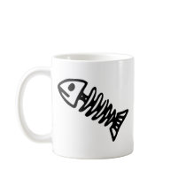 Dead Fish Skeleton Skull Bones Fossil Coffee Mugs