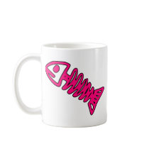 Dead Fish Skeleton Skull Bones Fossil Pink Mug