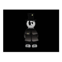 DEAD GENTLEMAN PATCHY SKULL SKELETON POSTCARD