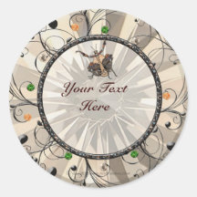 Dead Leaf Mantis Round Stickers