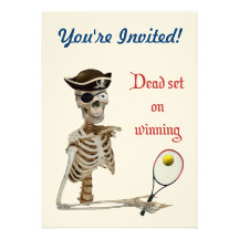 Dead Set Tennis Pirate Personalized Invites