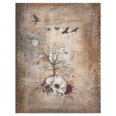 Dead tree on skull dark art Flyer by marilenz