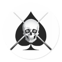 Deadly Billiards Ace Round Stickers
