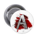 Deadly Design Monogram Letter A Pinback Button