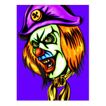 Deadly Evil Clown Post Cards