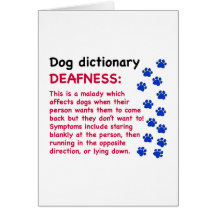 Deafness - dog dictionary card