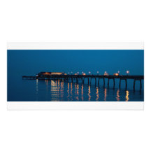 Deal Pier at Night Custom Photo Card