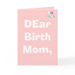 DEar Birth Mum, Customised cards