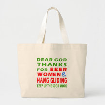 Dear God Thanks For Beer Women And Hang Gliding Canvas Bag