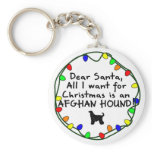 Dear Santa Afghan Hound Key Chain