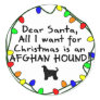 Dear Santa Afghan Hound Sticker
