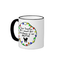 Dear Santa Akita Mug