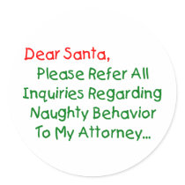 Dear Santa Attorney Sticker