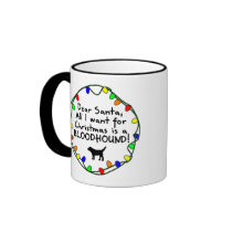 Dear Santa Bloodhound Coffee Mugs