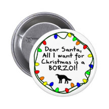 Dear Santa Borzoi Buttons