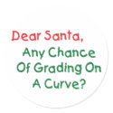 Dear Santa Grading On A Curve Sticker