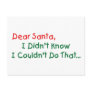Dear Santa, I Didn't Know Post Cards