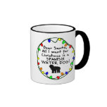 Dear Santa Spanish Water Dog Coffee Mugs