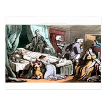 Death at the deathbed postcard