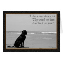 Death of a pet, dog death, sad, dog looking out greeting card
