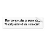 Death Penalty and Innocence Bumper Sticker bumper stickers