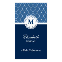 Debt Collector - Elegant Blue Lace Pattern Business Card Templates