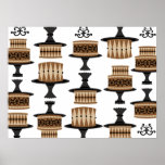 Decadant Chocolate Cake Pattern Posters