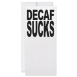 Decaf Sucks rack cards