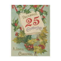 December 25th Christmas Day Post Cards