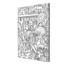 December, from the 'Almanach des Bergers', 1491 Stretched Canvas Print
