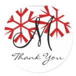 December Wedding Monogram M Thank You Seal stickers