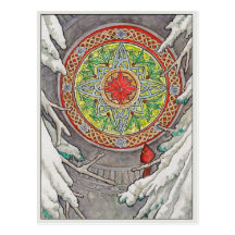 December's Window Post Card