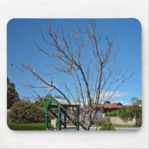 Deciduous tree with single leaf mouse pad