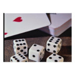 Deck of cards and dice announcement