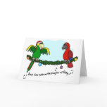 Deck the Halls Parrot Christmas Card