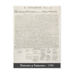 Declaration of Independence - 1776 Post Card