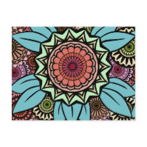 Deco Fandango in Turquoise and Orange