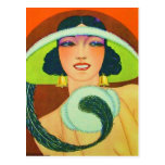 Deco Fashion Girl Postcards