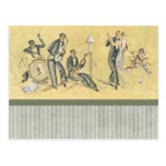 Deco Music Card Post Cards