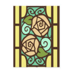 Deco Roses in Yellow and Tan Post Card