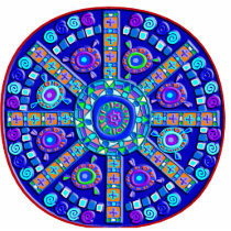 Decorated Blue Mandala Key Chain