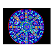 Decorated Blue Mandala Postcards
