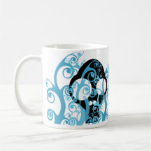 Decorated skull coffee mug
