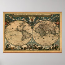 Decorative Arty Old World Map Poster