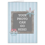 Decorative Blue Pink White Winter Icy Snowflakes Greeting Card