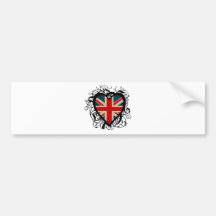 Decorative British Heart Bumper Stickers