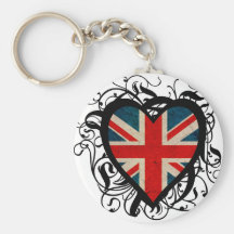 Decorative British Heart Keychain