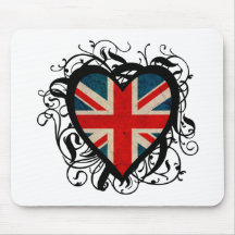 Decorative British Heart Mouse Pad