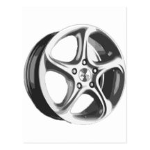 Decorative Car Rim Post Card
